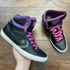 Converse all star black & Purple Hightop Sneakers